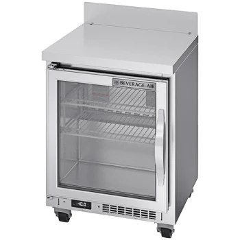 Beverage-Air WTF20HC-23-24-25 20" Low Profile Worktop Freezer with Left-Hinged Glass Door