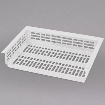 TableCraft CW1074W Simple Solutions 21 1/4" x 15 3/8" x 3" White Cast Aluminum Perforated Single Cold Well Drop-In Template