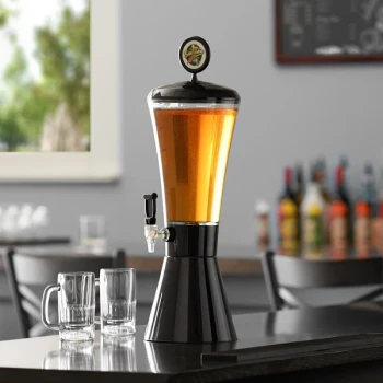 Beer Tubes COB-ST-STAP 1/4 128 oz. Customizable Super Tube Black Conic Beer Tower
