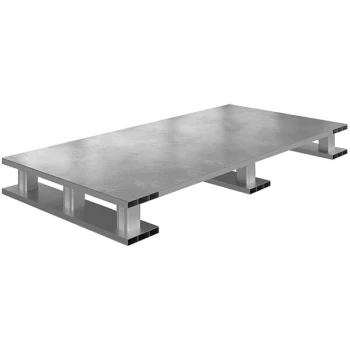 Vestil AP-ST-4024-SB 40" x 24" x 5 1/16" Solid Top Aluminum Half Pallet with 4,000 lb. Capacity and Skid Bottom