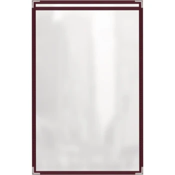H. Risch, Inc. TES Deluxe Sewn 11" x 17" Maroon 2 View Vinyl Menu Cover with Silver Smooth Corners and Gloss Finish