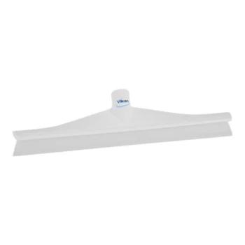 Vikan 71405 15 3/4" White Ultra-Hygienic Single Blade Rubber Floor Squeegee with Plastic Frame