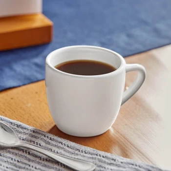 Acopa 3.5 oz. Rolled Edge Bright White Stoneware Espresso Cup - 36/Case