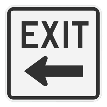 Lavex 18" x 18" Engineer-Grade Reflective Aluminum "Exit" Safety Sign with Left Arrow
