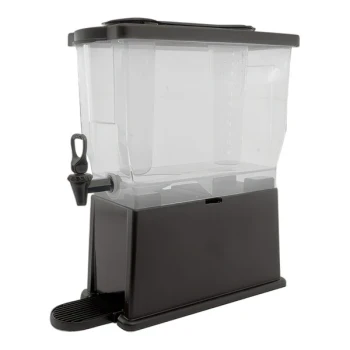 Service Ideas Classic 3 Gallon Rectangular Black Acrylic Cold Beverage Dispenser with Infuser Tube and Ice Chamber CBDP3BLK