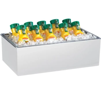 Cal-Mil 475-10-15 White Melamine Ice Housing with Clear Pan - 12" x 10" x 6"