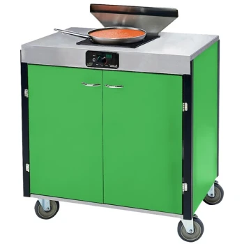 Lakeside 2065G Creation Express™ Mobile Cooking Cart with 1 Induction Burner, 1 Filtration Unit, and Green Laminate Finish - 22" x 34" x 40 1/2"