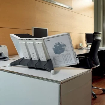 Durable 569810 SHERPA Gray Borders Letter Sized 10 Panel Desktop Reference System Extension Set