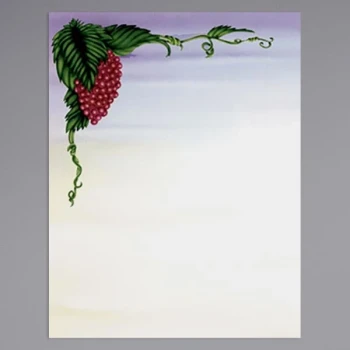 Choice 8 1/2" x 11" Menu Paper - Wine Setting Themed Grapevine Design Left Insert - 100/Pack