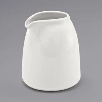 Front of the House Catalyst Sumo 9 oz. European White Porcelain Creamer - 12/Case
