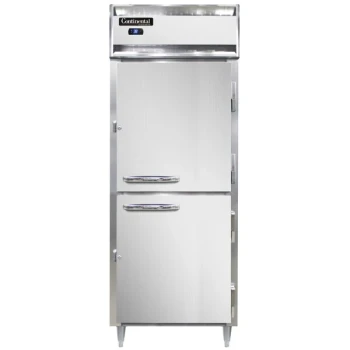 Continental Refrigerator D1RESNSSHD 28 1/2" Extra-Wide Shallow Depth Solid Half Door Reach-In Refrigerator