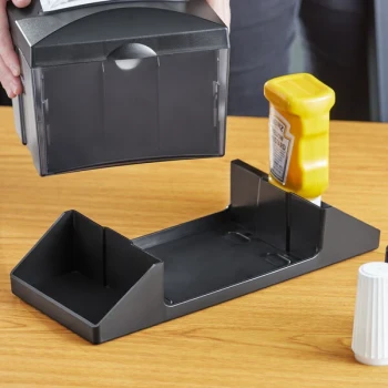 Choice Smoke Black Condiment Caddy for Choice Tabletop Interfold and Fullfold Napkin Dispensers