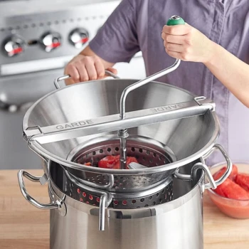Garde XL Heavy-Duty Stainless Steel Rotary Food Mill with 3 Sieves - 8 Qt. Capacity