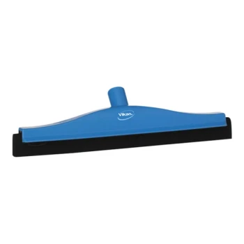 Vikan 77523 15 3/4" Blue Double Foam Rubber Blade Floor Squeegee with Plastic Frame and Replacement Cassette