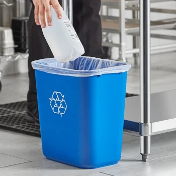 Lavex Janitorial 28 Qt. / 7 Gallon Blue Rectangular Recycling Wastebasket