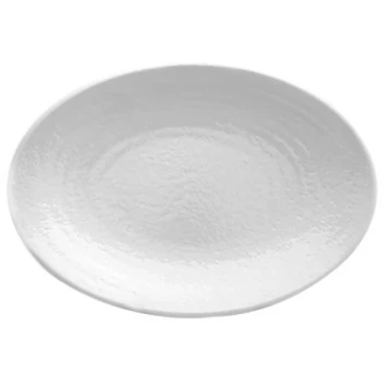 Elite Global Solutions D812RR Pebble Creek White 12 3/4" x 8 3/4" Oval Platter - 6/Case