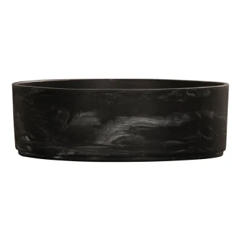 Cal-Mil 100 oz. Black Swirl Round Resin Bowl