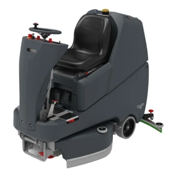 NaceCare Solutions TVL 850/200T K-918291-C4B 26"-34" Cordless Ride-On Triple-Disc Floor Scrubber with Traction Drive, 4 Rechargeable LifePO4 Batteries, and Onboard Charger - 32 Gallon, 212 RPM