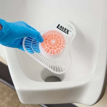 Lavex Urinal Screen with Citrus Scented Block - 12/Pack