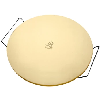 WPPO WKST-15R 15" Round Cordierite Pizza Stone with Handles