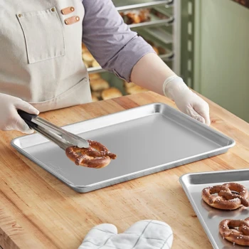 Nordic Ware Naturals 15 inch x 21 inch Three-Quarter Size 20 Gauge Wire in Rim Aluminum Bun / Sheet Pan 44600