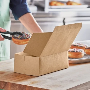 Baker's Lane 10" x 6" x 3 1/2" Kraft Donut / Bakery Box - 250/Bundle