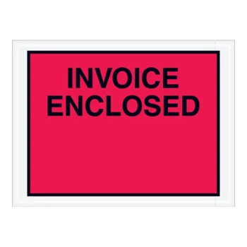 Lavex 4 1/2" x 6" 2 Mil Red Full Face Printed Polyethylene Invoice Enclosed Envelope - 1,000/Case
