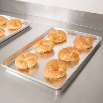 Vollrath Wear-Ever Half-Size 18 Gauge 13" x 18" Wire in Rim Aluminum Bun / Sheet Pan 5303 - 12/Case