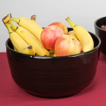 TableCraft CW3180BK 6.75 Qt. Black Cast Aluminum Fruit Bowl