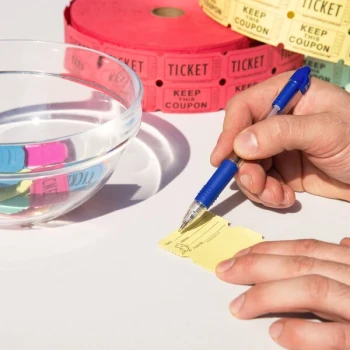 Carnival King Yellow 2-Part Customizable Raffle Tickets - 2,000/Roll