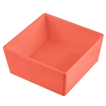 TableCraft CW5016SNX Simple Solutions 1/6 Size Sunset Orange Cast Aluminum Straight Sided Bowl - 3" Deep
