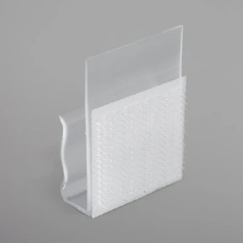 Snap Drape VTC Clear Plastic Table Skirt Clip with Hook and Loop Attachment - 100/Bag