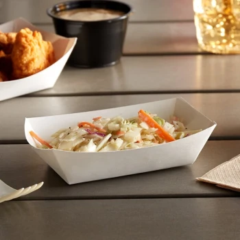 #40 6 oz. White Customizable Paper Food Tray - 1,000/Case