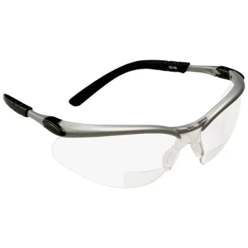 3M 11374-00000-20 BX Anti-Fog Reader Safety Glasses - Silver with Clear +1.5 Diopter Lens