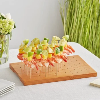 Acopa Mesa 120 Hole Dark Brown Wood Skewer / Cake Pop Holder
