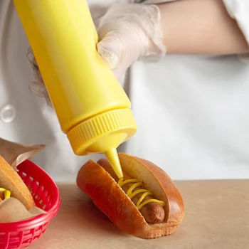 Vollrath 4924C-08 Traex® Color-Mate™ 24 oz. Yellow Single Tip Wide Mouth Squeeze Bottle