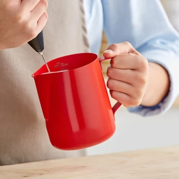 Acopa 20 oz. Red Frothing Pitcher with Measuring Lines