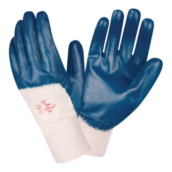Cordova Brawler II Smooth Supported Nitrile Gloves with Interlock Lining, Sanitized Treatment, and Knit Wrist - Small - Pair - 12/Pack