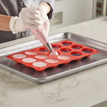 Pavoni Formaflex 15 Compartment Round Silicone Baking Mold FR039 - 1 15/16 inch x 15/16 inch Cavities