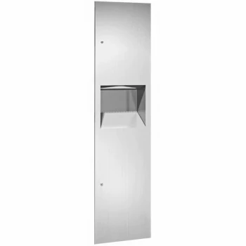 American Specialties, Inc. Simplicity 10-64676 Stainless Steel Recessed Paper Towel Dispenser with 7 Gallon Waste Receptacle