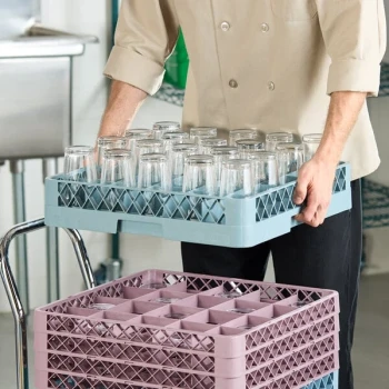 Noble Warewashing 20-Compartment Gray Full-Size Glass Rack