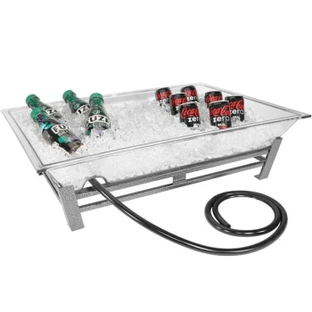Cal-Mil IP102-39 Small Ultimate Platinum Ice Housing System with Ice Pan, Drainage Hose, and LED Lighting - 19" x 27" x 8"