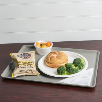 Cambro 1418D107 14" x 18" Pearl Gray Dietary Tray - 12/Case