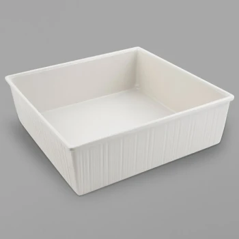 Bon Chef 9500PWHT 245 oz. White Sandstone Finish Cast Aluminum Straight Sided Square Bowl