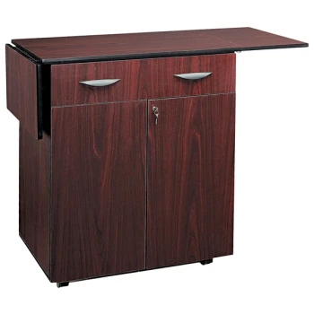 Safco 8962MH 32 1/2" x 20 1/2" x 38 3/4" Mahogany Hospitality Service Cart