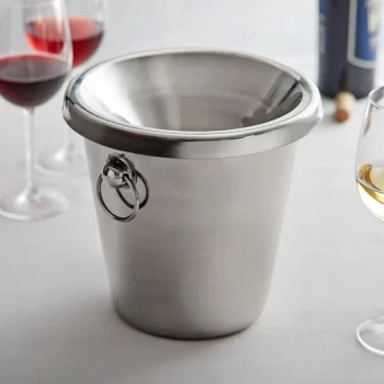 Franmara 9286SET Customizable 4.5 Qt. Stainless Steel Wine Tasting Spittoon