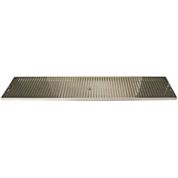 Micro Matic DP-820DSSPVD-39 8" x 39" PVD Brass Surface Mount Drip Tray with Drain