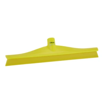 Vikan 71406 15 3/4" Yellow Ultra-Hygienic Single Blade Rubber Floor Squeegee with Plastic Frame
