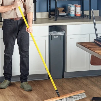 Lavex 60" Yellow Threaded Fiberglass Broom / Squeegee Handle