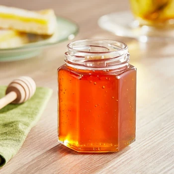 6.4 oz. Hex Glass Jar - 12/Case
